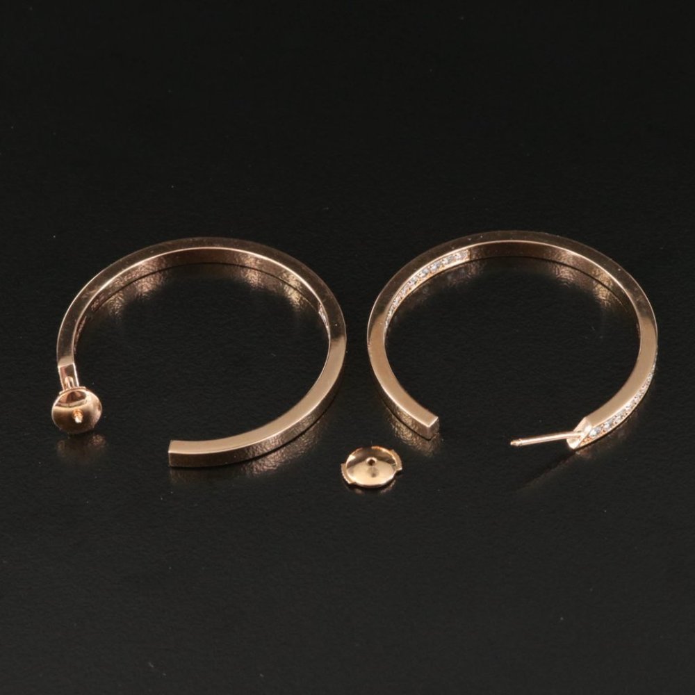Cartier 18K 2.25 CTW Diamond Inside-Out Hoop Earrings - Picture 6 of 9